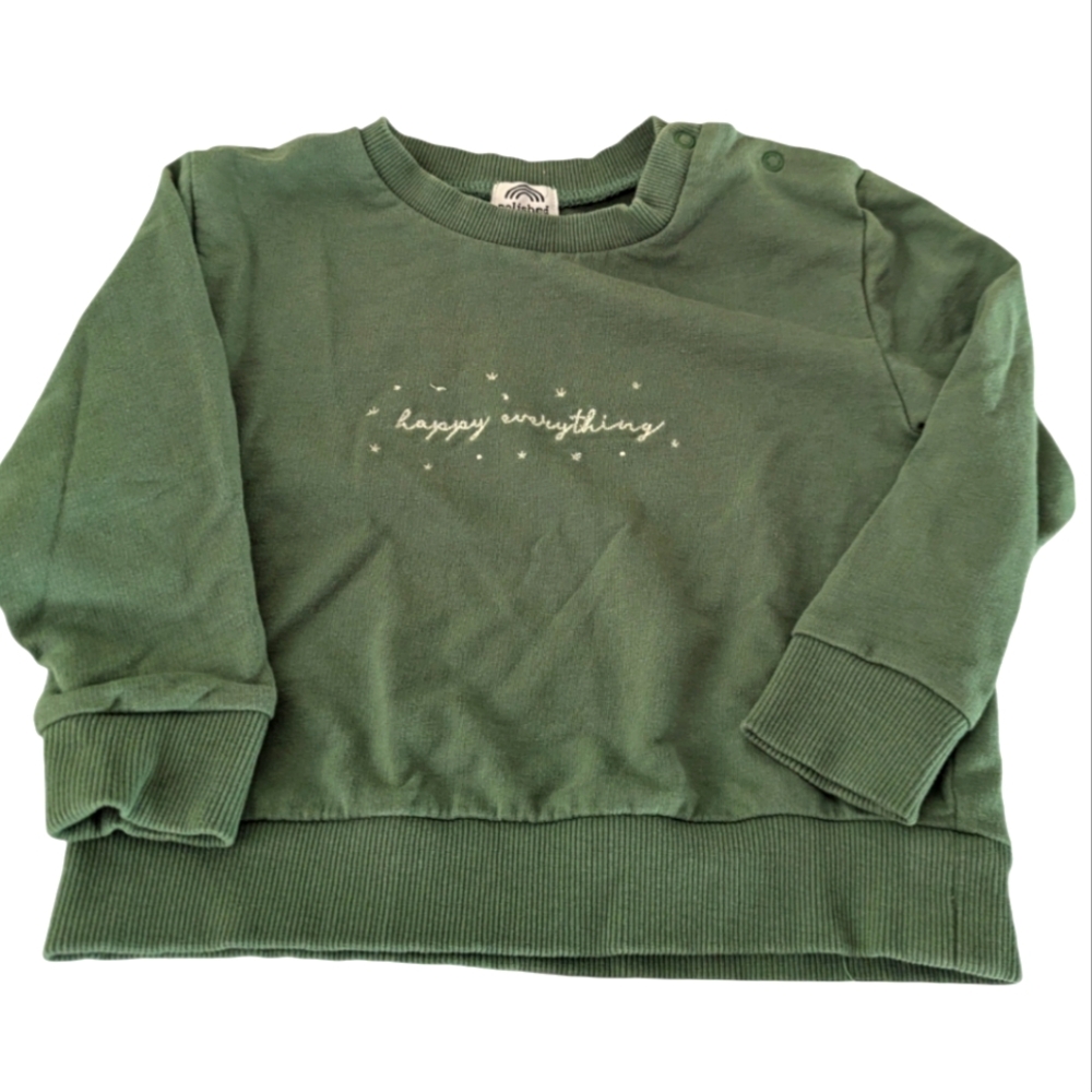 Polished Prints organic sweatshirt sage green size 18 MO